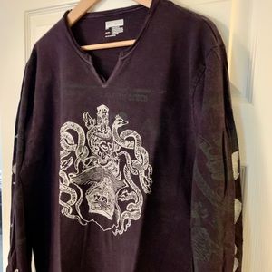 #Mens #Cotton #INC V-Neck #Long Sleeves #Faded look #Blue